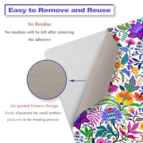 Laptop Decal Sticker Skin Cover, 11.6”12" 13" 13.3" 14" 15" 15.4" 15.6 inch Laptop Netbook Vinyl Skin Sticker Cover Art Notebook Protector (2 Wrist Pad Skins), Removable Reusable, Colorful Flowers - color: Colorful Flowers