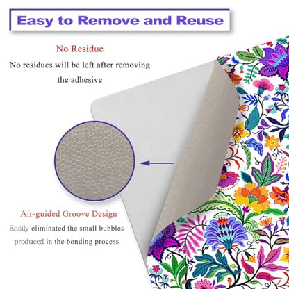 Laptop Decal Sticker Skin Cover, 11.6”12" 13" 13.3" 14" 15" 15.4" 15.6 inch Laptop Netbook Vinyl Skin Sticker Cover Art Notebook Protector (2 Wrist Pad Skins), Removable Reusable, Colorful Flowers - color: Colorful Flowers