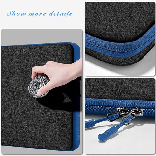 Hseok Laptop Case 13.3 14 inch Sleeve with Additional Case Compatible with MacBook Pro/Neo 14 inch M5/M4/M3/M2/M1 All Model of 13.3 Inch Mac Air/Pro, XPS 13 14 and More 13.3"-14" Notebooks,Bk-Blue - color: Black-blue
