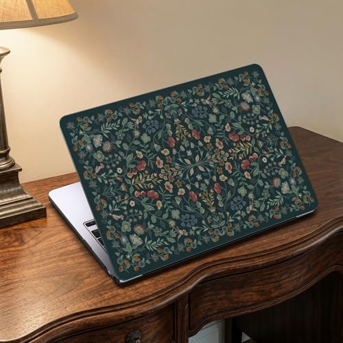 iCasso for M5 MacBook Air 13 inch Case 2026 2025-2022 M4 M3 M2 Model A3449 A3240 A3113 A2681,Retro Protective Plastic Hard Shell Case for Mac Air 13.6"+Keyboard Cover + Screen Protector, Green Floral - color: A-Green Floral
