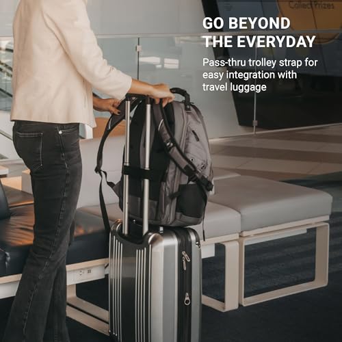 SWISSGEAR 1900 ScanSmart Laptop Backpack, Fits Most 17-Inch Laptops, TSA-Friendly Lay-Flat Design, RFID Protection, and Tablet Pocket, Black, 31L, 18.5-Inch - color: White/Black