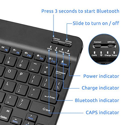 Surface Pro Keyboard, Wireless Keyboard for Surface Pro 8/9/10/11/X/Go 1/2/3, Slim Design and Quiet Typing, Black