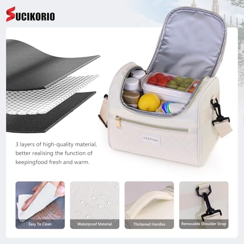 Rolling Laptop Bag 17.3 Inch With Insulated Lunch Bag 3 IN 1 Waterproof Rolling Briefcase With Wheels for Women - color: Pink
