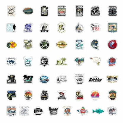 210 Pack Fishing Stickers for Tackle Box Car Bumper Water Bottles Laptop, Waterproof Ocean Animal Fish Stickers Bulk Gift for Adults Mens Boy, Outdoor Hunting Boat Decals Sticker - color: Fishing Stickers