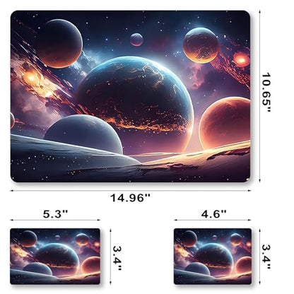 Laptop Decal Sticker Skin Cover, 12" 13.1" 13.3" 14" 15" 15.4" 15.6" Laptop Netbook Vinyl Art Skin Sticker Cover Notebook PC Protector (2 Wrist Pad Included), Removable Reusable, Cosmic Planets - color: Cosmic Planets