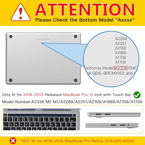 CISSOOK Cover for MacBook Pro 13 Inch Case Purple 2025-2020 Release | 4in1 Set Plastic Hard Shell Case with Keyboard Cover for Pro 13 M1 M2 A2251 A2289 A2338 - Purple - color: Purple
