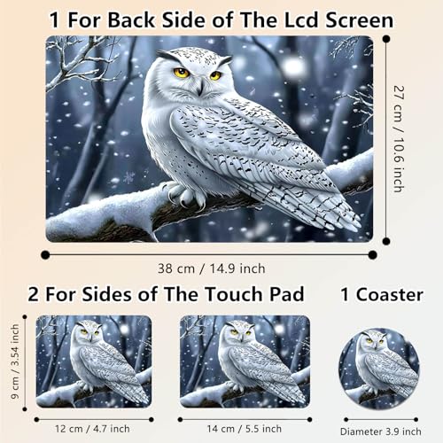 Laptop Skin Sticker Decal 15.6 Inch,12 13 13.3 14 15 15.6 in Laptop Netbook Skins for Notebook,Art Decal Removable Waterproof Scratch Resistant,Universal Vinyl Cover,Cute White Owl - color: Cute White Owl