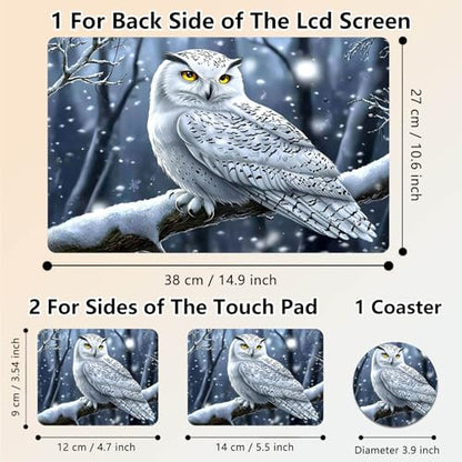 Laptop Skin Sticker Decal 15.6 Inch,12 13 13.3 14 15 15.6 in Laptop Netbook Skins for Notebook,Art Decal Removable Waterproof Scratch Resistant,Universal Vinyl Cover,Cute White Owl - color: Cute White Owl