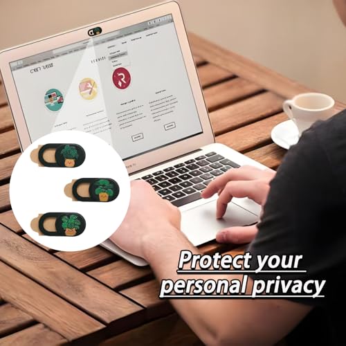 3 Pcs Laptop Camera Cover Slide, Ultra Thin Webcam Privacy Cover, Phone Camera Blocker to Protect Privacy for Laptop, Desktop, Tablet, Computer or Smartphone (Plant) - color: Plant