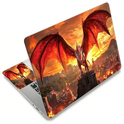 Laptop Skin Sticker Decal, Universal Reusable Vinyl Laptop Cover for 12" 13" 13.3" 14" 15" 15.4" 15.6" Notebook PC, Waterproof Scratch-Resistant with 2 Wrist Pads, Easy to Apply & Remove,B Dragon - color: B Dragon