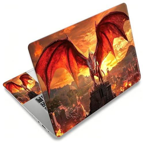 Laptop Skin Sticker Decal, Universal Reusable Vinyl Laptop Cover for 12" 13" 13.3" 14" 15" 15.4" 15.6" Notebook PC, Waterproof Scratch-Resistant with 2 Wrist Pads, Easy to Apply & Remove,B Dragon - color: B Dragon