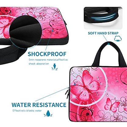 icolor 11 11.6 12 12.1 12.5 inch Laptop Carrying Bag Chromebook Case Notebook Ultrabook Bag Tablet Travel Cover Neoprene Sleeve for Apple Macbook Air Samsung Google Acer HP DELL Lenovo Asus Pink - color: Pink Flowers