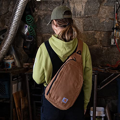 Carhartt Durable Sling Bag, Crossbody Backpack with Side Release Buckle, Tablet Sleeve and Adjustable Strap, Carhartt Brown - color: Crossbody Backpack (Carhartt Brown)