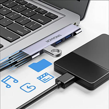 USB Hub for Laptop, USB 3.0 Hub 4-Port, 5Gbps USB Splitter for Laptop, Windows, MacBook, PC, Flash Drives, HDD, Printer, Keyboard, Mouse (Right-Side USB Hub) - color: Grey right model