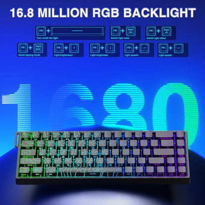 AULA WIN68 HE Mechanical Gaming Keyboard 60%, Hall Effect Magnetic Switch, Fast Trigger Mode Adjustable Actuation, 8000Hz Polling Rate, RGB Backlit, Small Wired Keyboard for Laptop/PC Gamer - color: Line Black-standard version