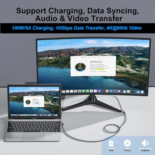 Small USB C Extension Cable 1FT, Right Angle(100W/10Gbps/4K@60Hz) | 12in Short USBC Extender Cord 90°for MacBook Pro/Air,USBC Hub,Microphone,Flash Drive,Docking,Phone,PC - size: 1FT