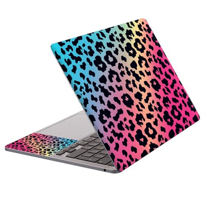 Universal Laptop Protective Skin,Trim-to-Fit Vinyl Sticker for 13–16 Inch Laptop,MacBook,Tablet & Notebook,Scratch-Proof Waterproof Cover,Blue Pink Leopard - color: Blue Pink Leopard