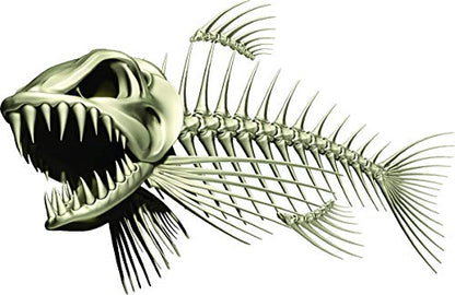 Skeleton Beautiful Fish Decal | Fishing Decal for Boat, Car, Vehicle, Truck Etc. | Waterproof Vinyl Sticker | Many Sizes & Styles Available | 12" to 40" by Digital Fish Art (Small, Position 2) - color: Position 2, size: Small