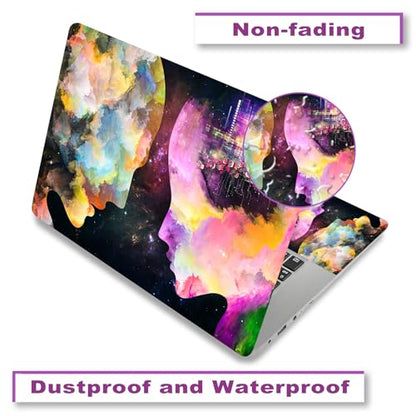 Laptop Decal Sticker Skin Cover, 11.6”12" 13" 13.3" 14" 15" 15.4" 15.6 inch Universal Laptop Netbook Vinyl Skin Sticker Cover Art Notebook PC Reusable Protector (2 Wrist Pad Included), Lover - color: Lover