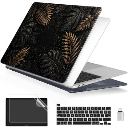Batianda AstroGrid Case for MacBook Pro 13 inch 2022, Luxury Tropic Leaf | Fits Model A2338 M2 M1 A2251 A2289,1.2mm Slim Lightweight Hard Shell Cover, Scratch Resistant,4-in-1 Accessories Bundle - color: Luxury Tropic Leaf