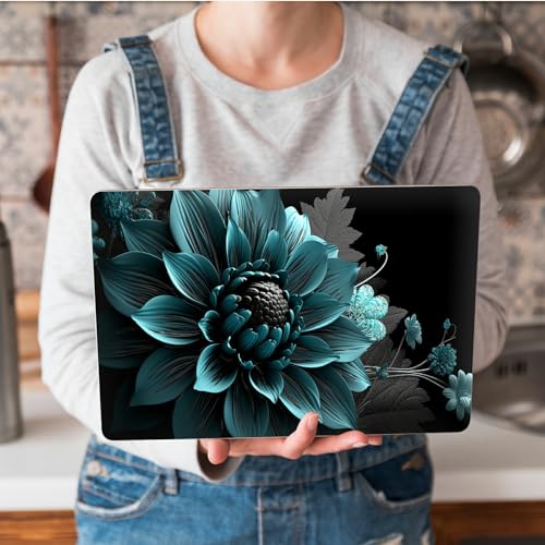 Universal Laptop Skin Sticker with 2 Wrist Pad Skins, Waterproof Scratch Resistant Vinyl Laptop Cover Decal, Cut to Fit for 11–15.6 Inch MacBook HP Dell Lenovo, Dark Green Lotus - color: Dark Green Lotus