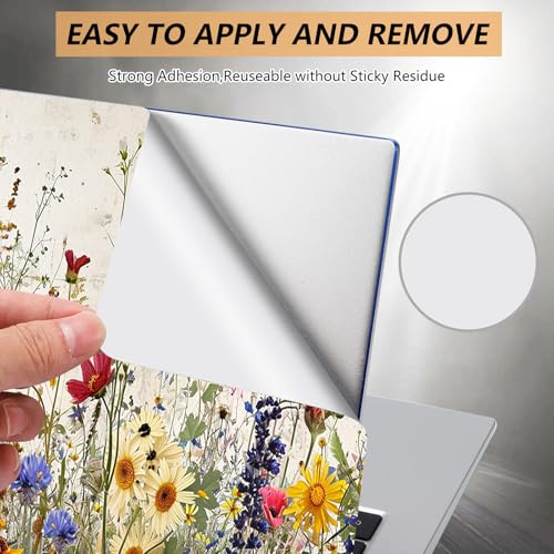 Laptop Skin Sticker for 12.1”-15.6“ Laptops (Fits 13”, 13.3”, 14”, 15”, 15.4”) | Protective Universal Reusable Vinyl Art Decal Cover | Waterproof & Scratch-Resistant-Wildflowers - color: Wildflowers