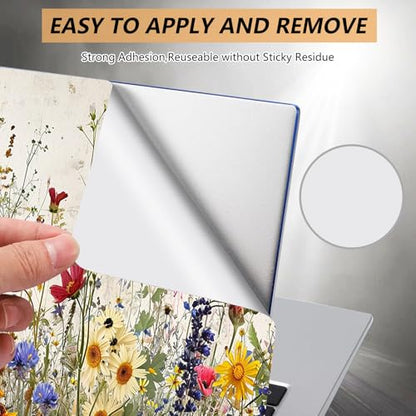 Laptop Skin Sticker for 12.1”-15.6“ Laptops (Fits 13”, 13.3”, 14”, 15”, 15.4”) | Protective Universal Reusable Vinyl Art Decal Cover | Waterproof & Scratch-Resistant-Wildflowers - color: Wildflowers