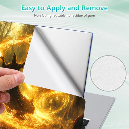 Laptop Skin Sticker Decal 12"-15.6" Universal Laptop/Notebook/Netbook Vinyl - Waterproof Scratch Resistant,Fits HP Dell Lenovo MacBook,2 Free Wrist Pads,Easy Apply & Remove,Fire Forest Golden - color: Fire Forest Golden