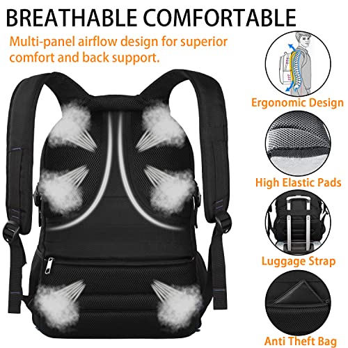 LTINVECK Travel Laptop Backpack,Extra Large Backpack for Men,Big 17 Inch Computer bag Tech Backpack - color: Blue