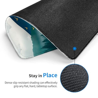 Mountains Gaming Computer Keyboard Cute Mouse Pad with Anti-fray Stitching, Premium-Textured Alfombrilla para Mouse with Non-Slip Rubber Base, 10 x 12 inch - color: Mountains