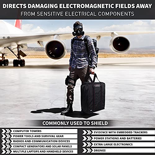 Mission Darkness T10 Faraday Bag for Computer Towers & XL Electronics – Military-Grade RF Signal Blocking, EMP & CME Protection – Digital Forensics, Preppers, and Personal Security