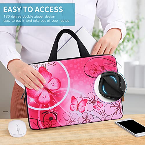 icolor 11 11.6 12 12.1 12.5 inch Laptop Carrying Bag Chromebook Case Notebook Ultrabook Bag Tablet Travel Cover Neoprene Sleeve for Apple Macbook Air Samsung Google Acer HP DELL Lenovo Asus Pink - color: Pink Flowers