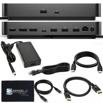 Dell Pro Smart Dock SD25 Bundle - 10Gbps, 3 Year Warranty, Supports Dual/Triple Monitors & 4K Displays with 180W Power Supply, Anyhdd HDMI, DisplayPort, USB C Cable, Cloth - Docking Station - style: Dell SD25 New
