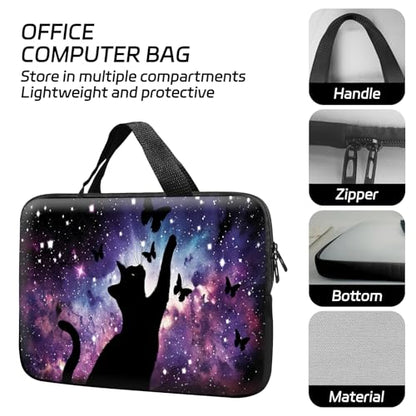 14 15 15.4 15.6 inch Laptop Handle Bag Computer Bag, Pouch Holder Notebook Sleeve Cover Soft Case Compatible for Dell,Lenovo,Toshiba HP, Asus Notebook-Astral Cat - color: Astral Cat