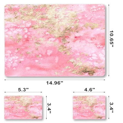 Laptop Skin Sticker Decal,12" 13" 13.3" 14" 15" 15.4" 15.6 inch Laptop Vinyl Skin Sticker Cover Art Protector Notebook PC (2 Wrist Pad Skins Included), Waterproof Removable, Pink Golden Marble - color: Pink Golden Marble
