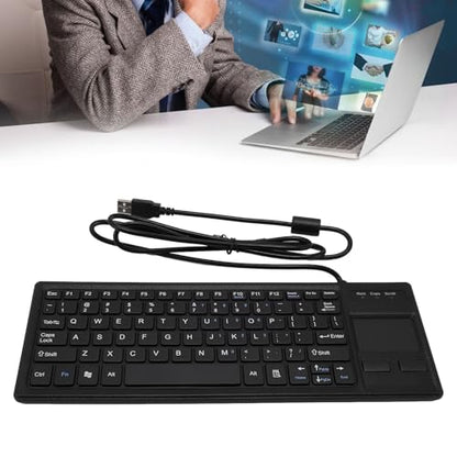 Sanpyl Wired Mechanical USB Keyboard, IP68 & Touch Industrial Keyboard with Touchpad for Laptop Notebook PC, 310x115x12mm / 12.2x4.53x0.47inch