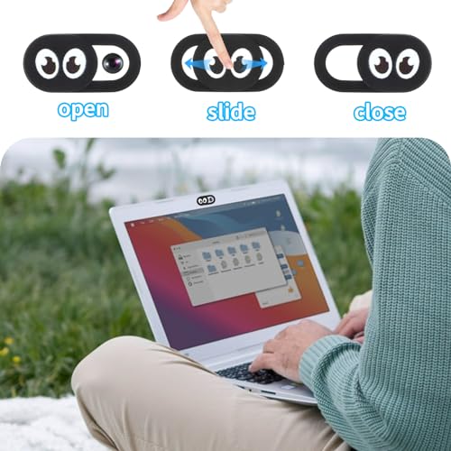 Amabro 8PCS Webcam Cover Slide, Thin Phone Camera Cover Laptop Computer Camera Cover Slide Blocker Slider Lens Cover Protector Protect Privacy Security Fits Desktop PC Tablet Pad(Eye) - color: Eye
