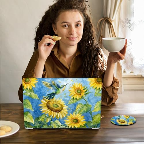 Laptop Skin Sticker Decal 15.6 Inch,12 13 13.3 14 15 15.6 in Laptop Netbook Skins for Notebook,Art Decal Removable Waterproof Scratch Resistant,Universal Vinyl Cover,Bird Sunflower Watercolor - color: Bird Sunflower Watercolor