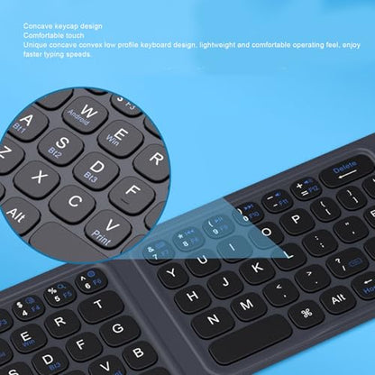 Zopsc Wireless Bluetooth Keyboard, Ultra Slim Foldable Keyboard with Touchpad, USB-C Rechargeable Keyboard, Numeric Keypad Keyboard for Travel Office