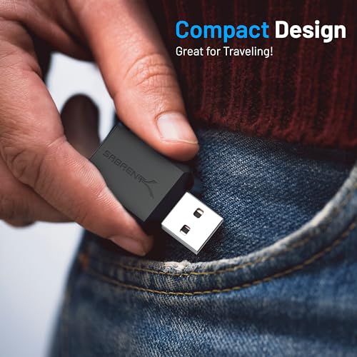 SABRENT USB External Stereo Sound Adapter for Windows and Mac. Plug and Play No Drivers Needed. (AU-MMSA) - style: USB- A
