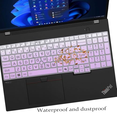 Keyboard Cover for Lenovo ThinkPad E16 L16 P16 P16v (Gen 2/Gen 1) / T16 P16s (Gen 3/Gen 2/Gen 1) 16 inch, Thinkpad L15 Gen 4/3 15.6 inch (Not Fit Thinkpad Z16,L15 Gen 2/1) - color: DZFOPurple