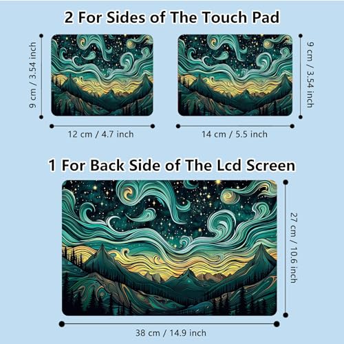 Universal Laptop Skin Sticker with 2 Wrist Pad Skins, Waterproof Scratch Resistant Vinyl Laptop Cover Decal, Cut to Fit for 11–15.6 Inch MacBook HP Dell Lenovo, Fantasy Villa - color: Fantasy Villa