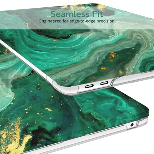 B BELK Compatible with MacBook Air 13 inch Case 2021 2020 2019 2018 M1 Chip | A2337 A2179 A1932, Plastic Laptop Hard Shell for MacBook Air 13.3 inch Case & Keyboard Cover & Screen Protector, Green Marble - color: Green Marble