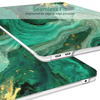 B BELK Compatible with MacBook Air 13 inch Case 2021 2020 2019 2018 M1 Chip | A2337 A2179 A1932, Plastic Laptop Hard Shell for MacBook Air 13.3 inch Case & Keyboard Cover & Screen Protector, Green Marble - color: Green Marble