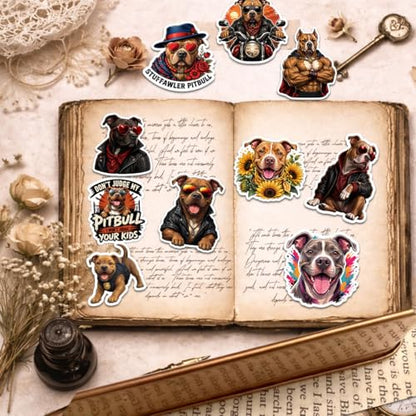 18PCS Pit Bull Dog Stickers – Funny Waterproof Vinyl Decals for Dog, Pitbull Lovers, Laptop, Scrapbook, Phone, Car, Water Bottles - color: Pitbull
