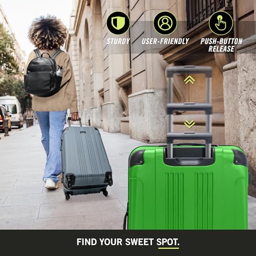 Kenneth Cole REACTION Out of Bounds Lightweight Hardshell 4-Wheel Spinner Luggage, Kelly Green, 2-Piece Set (20" & 28") - color: Kelly Green, size: 2-Piece Set (20" & 28")