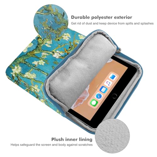 MoKo 9-11 Inch Tablet Sleeve Bag Carrying Case Fits New 11inch iPad Air M4, iPad A16 2025, iPad Pro 11 M4, Air 5/4/3, iPad 10/9/8th Gen, Tab S8/S9 11", Tablet Carrying Case, Apricot Flower - color: Apricot Flower, size: 9-11 inch