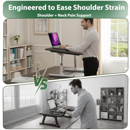Lap Desk for Bed & Couch, Couch Lap Desk for Adults with Arm Rest, Ergonomic Laptop Desk, Adjustable Height & Angle Bed Table for Working, Reading & Gaming