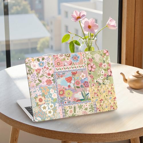 iCasso for MacBook Air 13 inch Case 2020 2019 2018 Release A2337 M1 A2179 A1932, Flower Hard Shell Protective Case for MacBook Air 13.3 inch + Keyboard Cover + Screen Film, Pink - color: 1-Pink Flower