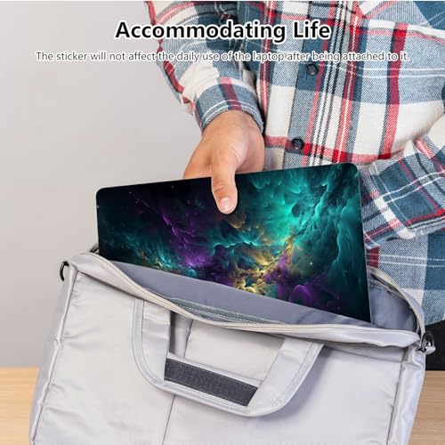 Universal Laptop Skin Sticker with 2 Wrist Pad Skins, Waterproof Scratch Resistant Vinyl Laptop Cover Decal, Cut to Fit for 11–15.6 Inch MacBook HP Dell Lenovo, Galaxy Clouds - color: Galaxy Clouds